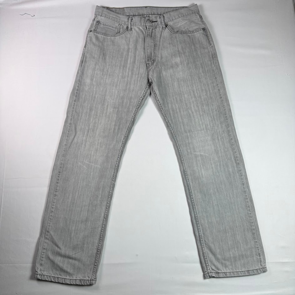 Levis 505 Jeans Regular Fit Gray Mens 34x32 (30) Straight Leg 100% Cotton Denim